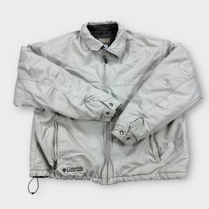 Columbia Sportswear Jacket Men's XL Beige Quilted Lined Full Zip Waist Active